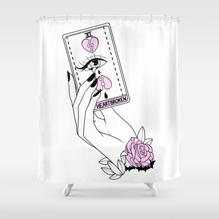 Heartbroken Tarot Shower Curtain