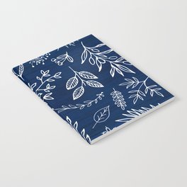 In The Wind Blue and White Leaf Sketch Notebook