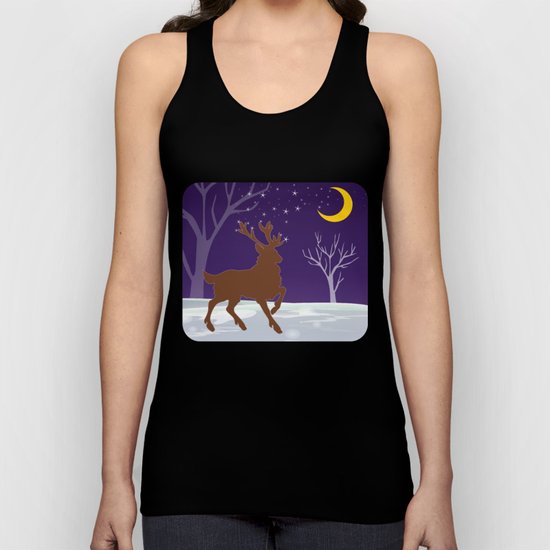 Deer on the ice Unisex Tank Top