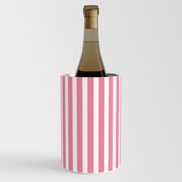 Rose Pink & White Cabana Stripe Wine Chiller