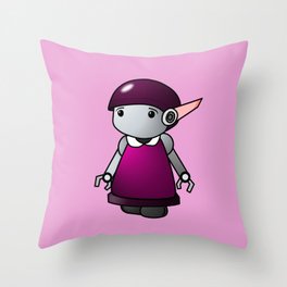 Robinette, the Robot girl Throw Pillow