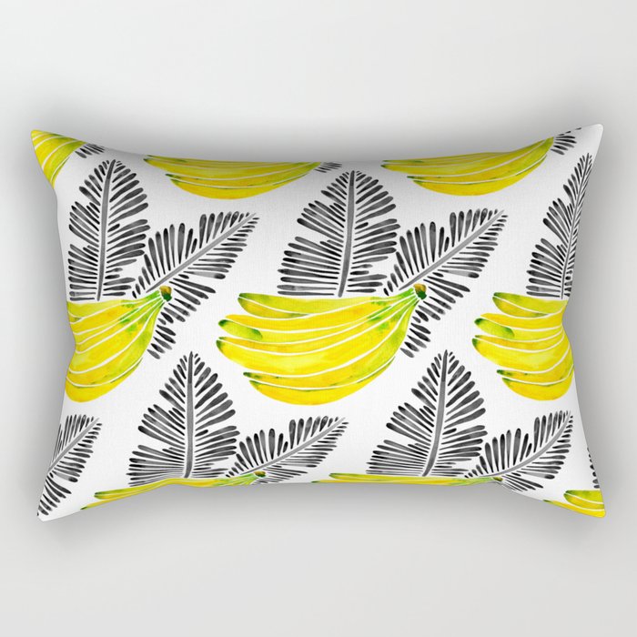 Banana Bunch – Yellow & Black Palette Rectangular Pillow