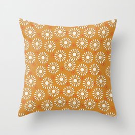 Sunflowers-Gold and White Throw Pillow