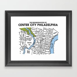 Neighborhoods of Center City Philadelphia Framed Art Print