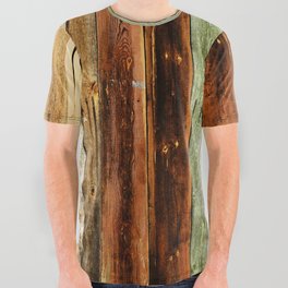 Rustic colored barn-wood All Over Graphic Tee