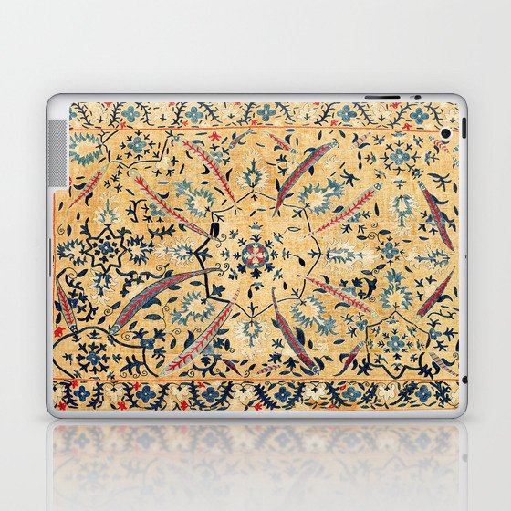 Kermina  Suzani  Antique Uzbekistan Embroidery Print Laptop & iPad Skin