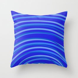 Blue Imperfect Rainbow Lines Throw Pillow