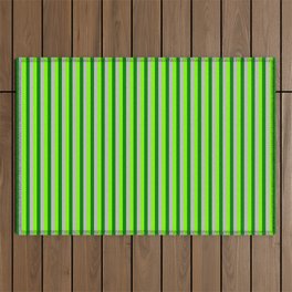 [ Thumbnail: Grey, Green, and Chartreuse Colored Striped/Lined Pattern Outdoor Rug ]