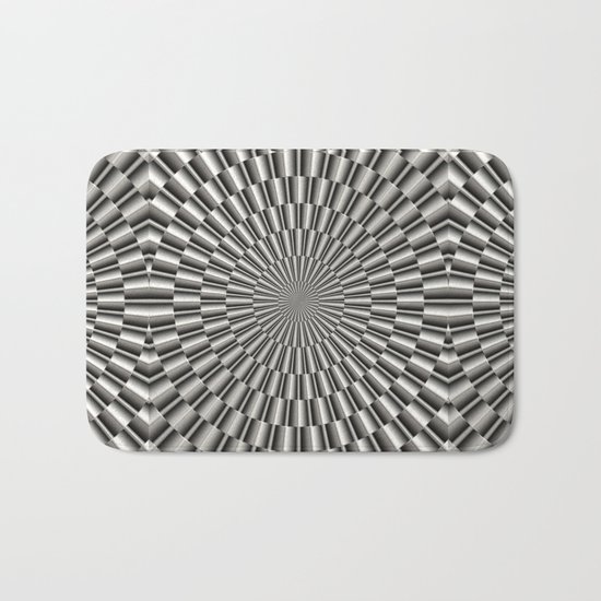 High tech silver metal surface Bath Mat