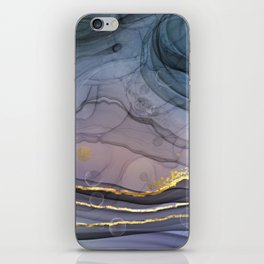 Abstract Landscape blue purple in Digital Alcohol Inks II iPhone Skin