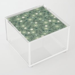 Flower Pattern (sage green) Acrylic Box