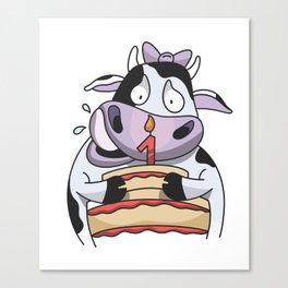 Baby Cow Birthday Fist Anniversary Gift Canvas Print