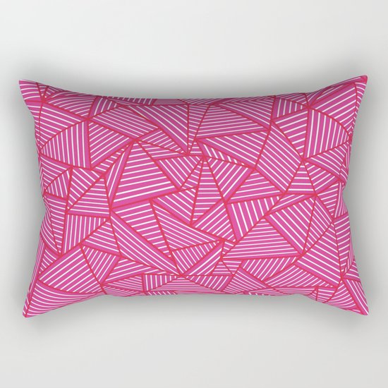 Ab Linear Hot Pink Rectangular Pillow