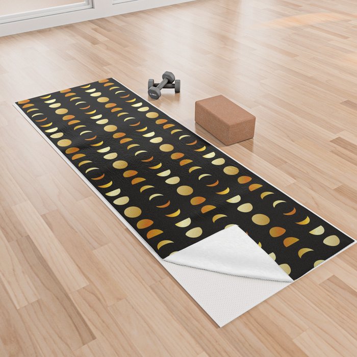 Celestial Moon phases in gold	 Yoga Towel