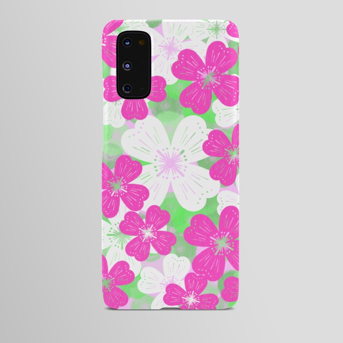 70’s Palm Springs Desert Flowers Hot Pink  Android Case