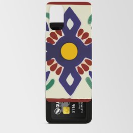 Blue cross geometric flower classic mexican talavera tile modern home decor Android Card Case