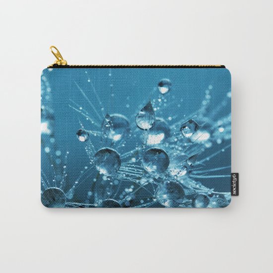 Sparkling drops on a Dandelion Carry-All Pouch