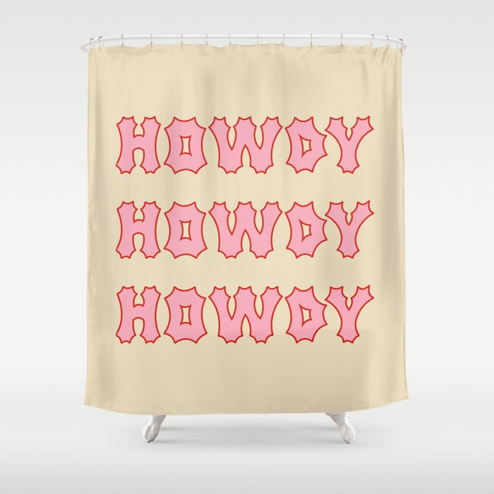 Gothic Cowgirl, Pink and white Shower Curtain