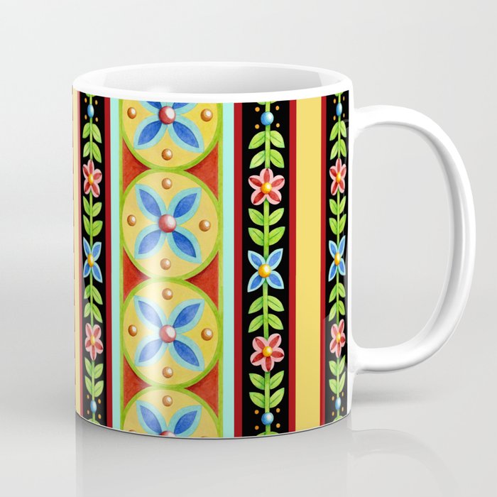 Elizabethan Folkloric Stripe Coffee Mug