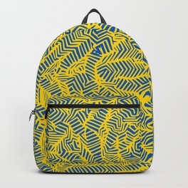 Meandering Abstract Artwork in Ukrainian National Colors (Blue and Yellow) Backpack