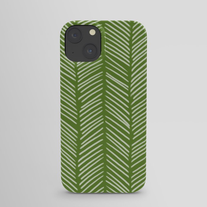 Jungle Green Herringbone iPhone Case