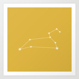 LEO Golden Yellow – Zodiac Astrology Star Constellation Art Print