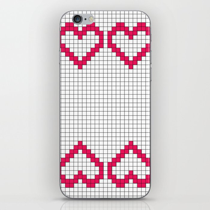 Embroidered hearts iPhone Skin