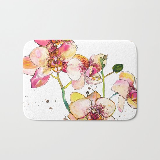 Pink Orchids Bath Mat