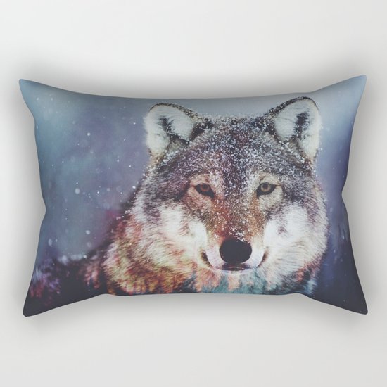 Wolf Double exposure Rectangular Pillow