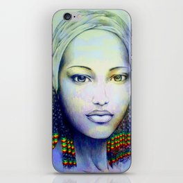 Creole African Girl Portrait Hand Drawing  iPhone Skin