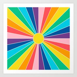 Rainbow Sun Rays Art Art Print