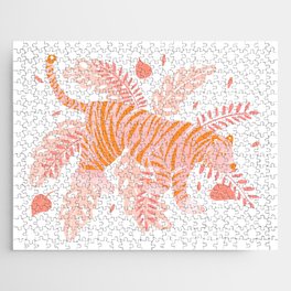 Orange and pink tiger Jigsaw Puzzle