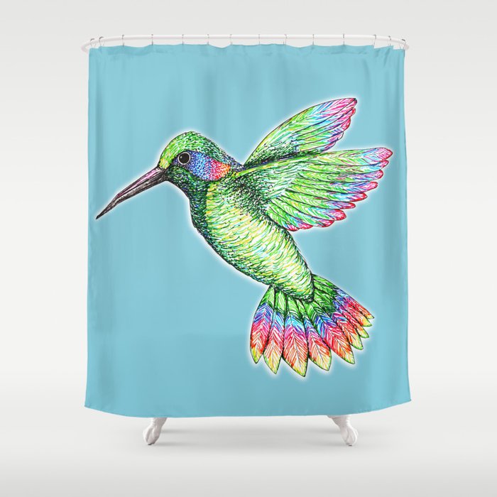 Hummingbird Shower Curtain By Wizzies