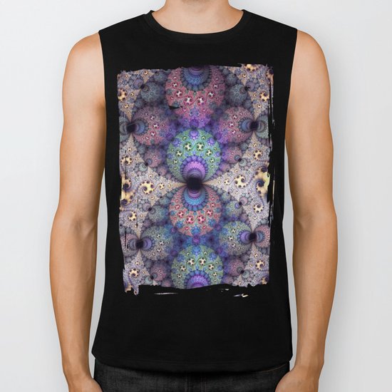 Unending patterns in a fractal design Biker Tank