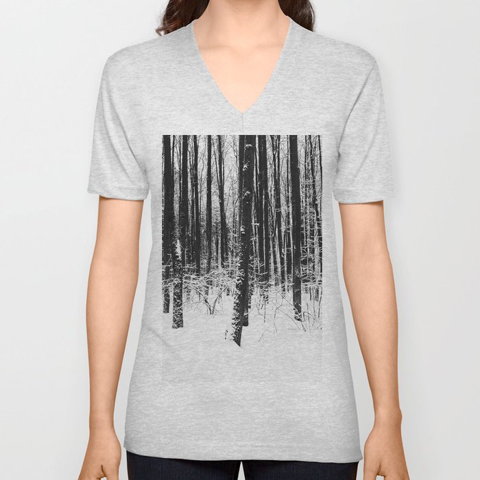 Winter forest V Neck T Shirt