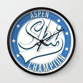 Aspen ski champion logo. Wall Clock