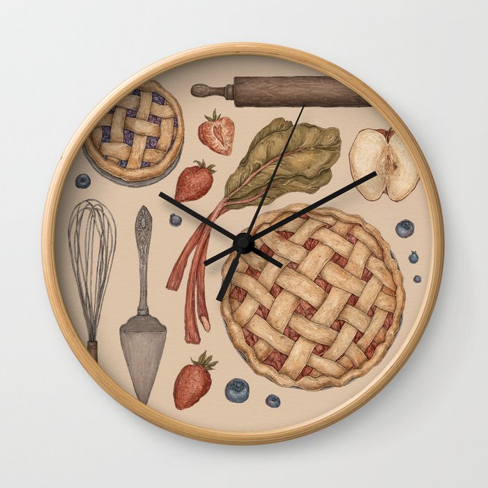 Pie Baking Collection Wall Clock