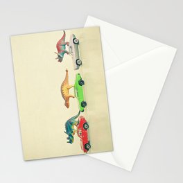 Dinosaurs Ride Cars Stationery Card
