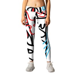 Blah blah blah 02  || Contemporary Illustration | Figurative | Urban Graffiti Style Leggings | Funny, Figurative, Mouth, Bold, Drawing, Abstract, Cool, Lineart, Contemporary, Shapes 