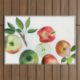 watercolor apples N.o 4 Outdoor Rug