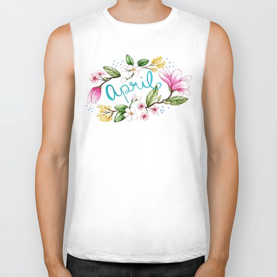 April Flowers Biker Tank
