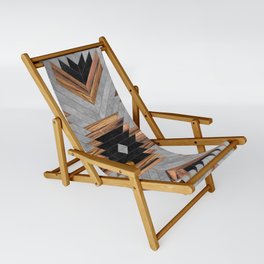 Urban Tribal Pattern No.6 - Aztec - Concrete and Wood Sling Chair