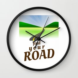 Find Your Road Not Taken or Less Traveled Prints Map Goes On Forever Wall Clock