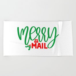 Merry Mail Christmas Holiday Business Beach Towel
