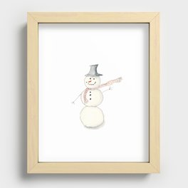 Snowman Recessed Framed Print