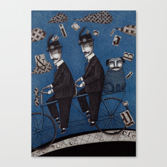 Two Men Travelling Canvas Print