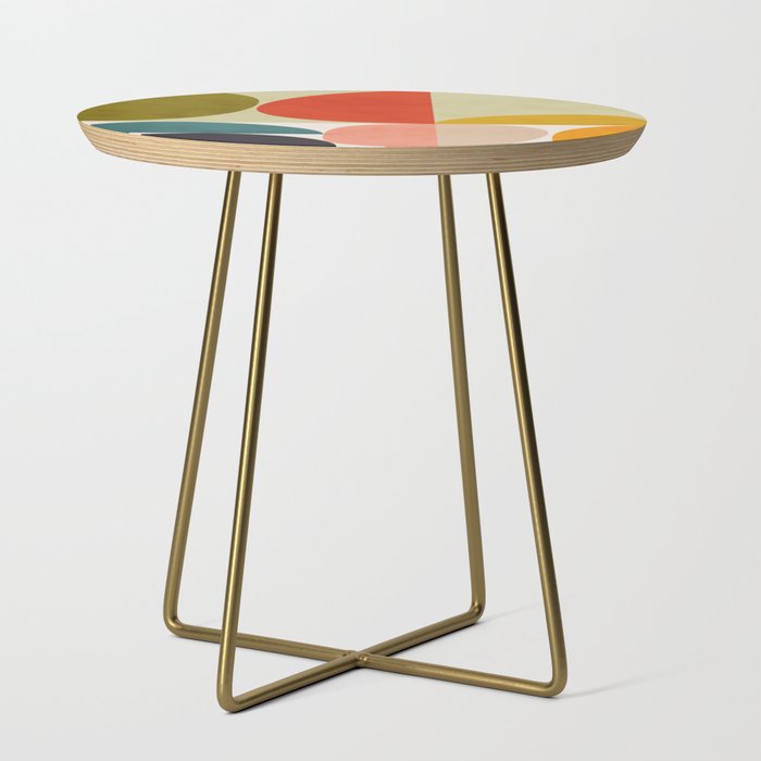 shapes of mid century geometry art Side Table