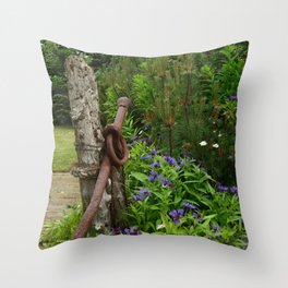 Nicely Aged - Rust, Wood & Flora Throw Pillow