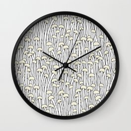 Enokitake Mushrooms (pattern) Wall Clock