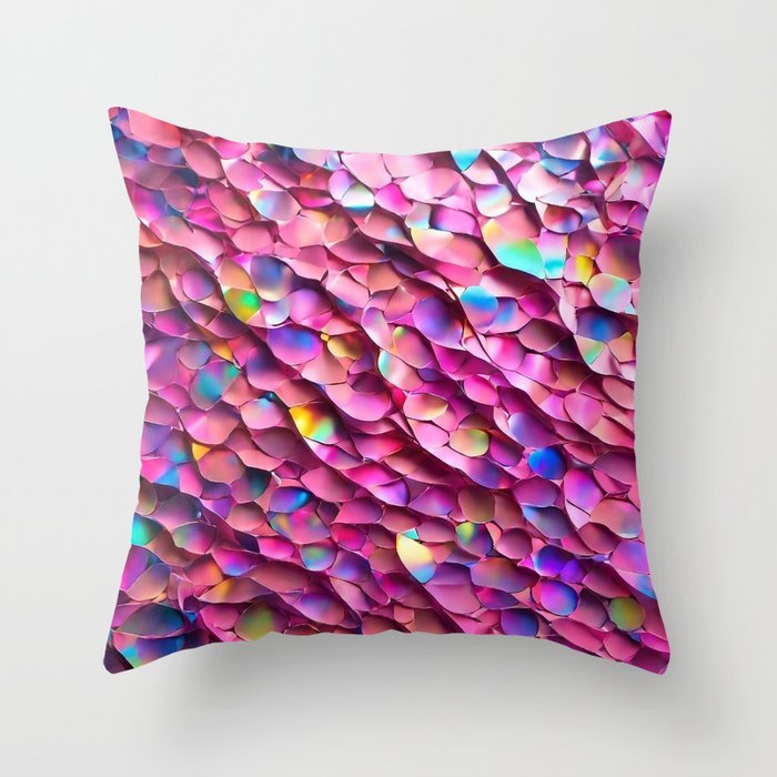 Glitter Opal Holographic Popular Collection Throw Pillow